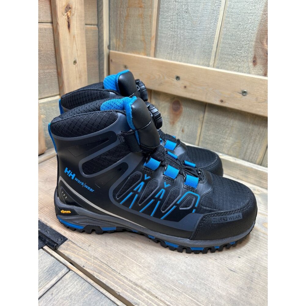 US7 Helly Hansen WorkWear Mens Black/Blue Vibram Composite Toe Work Boot